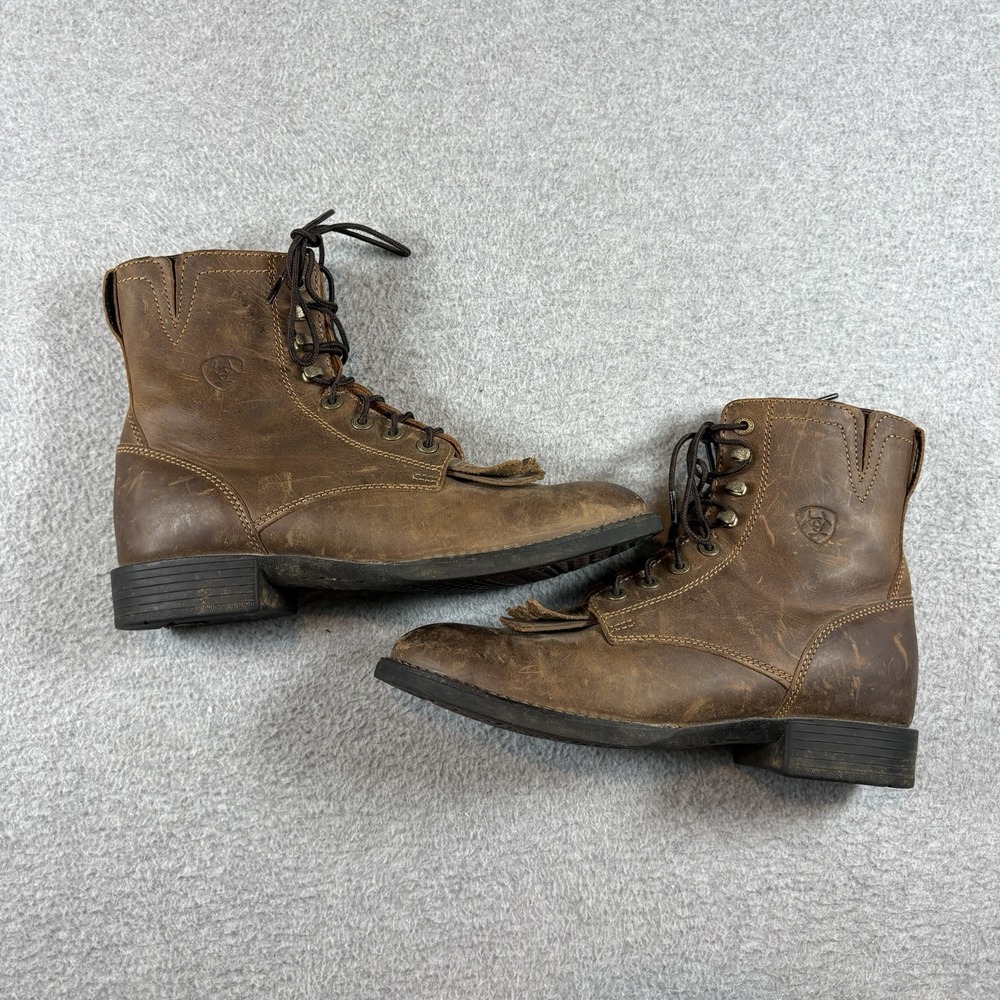 Ariat Womens Heritage Lacer II Boots Size 7 B Distressed Brown Leather Kiltie
